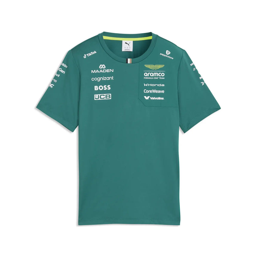 Aston Martin t-shirt, team, womens, Puma, green, 2026
