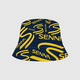 Ayrton Senna bucket hat, reversible, blue