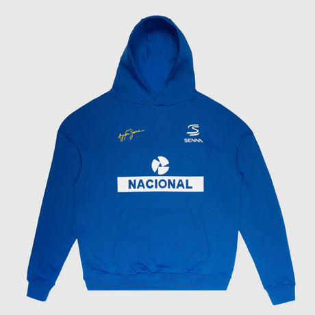 Ayrton Senna hoodie, nacional, blue