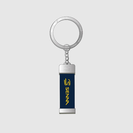 Ayrton Senna keychain, signatured, blue