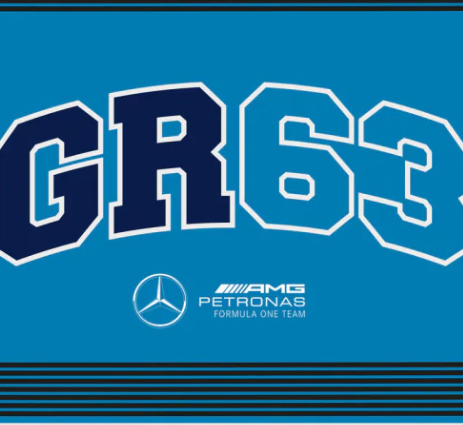 Bandera Mercedes George Russell 90x120 sin asta, azul
