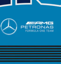 Bandera Mercedes George Russell 90x120 sin asta, azul