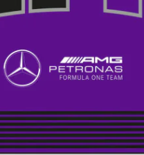 Bandera de Mercedes Lewis Hamilton (90 x 120 cm, sin asta, morada)