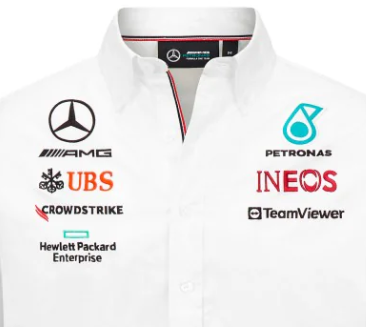 Camiseta del equipo Mercedes para hombre, blanca, 2023