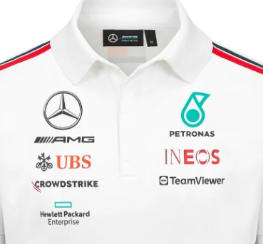 Polo para hombre del equipo Mercedes, blanco, 2023