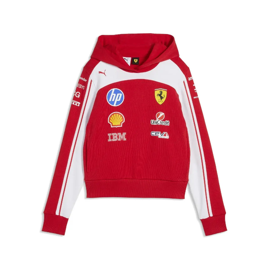 Ferrari hoodie, team, cropped, womens, red