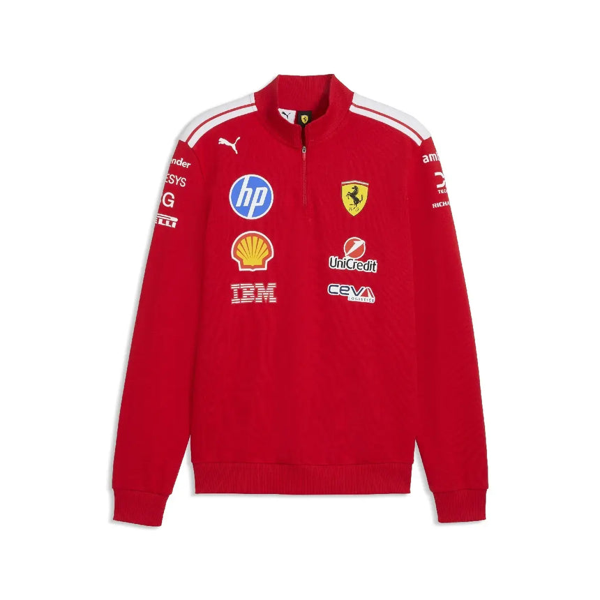 Ferrari sweatshirt, team, half zipped, T7, red