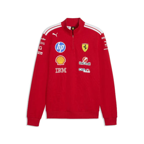 Ferrari sweatshirt, team, half zipped, T7, red