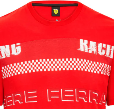 Camiseta gráfica Ferrari para hombre, roja