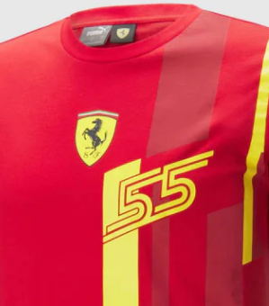 Camiseta Ferrari Team Se Carlos Sainz, roja, 2023