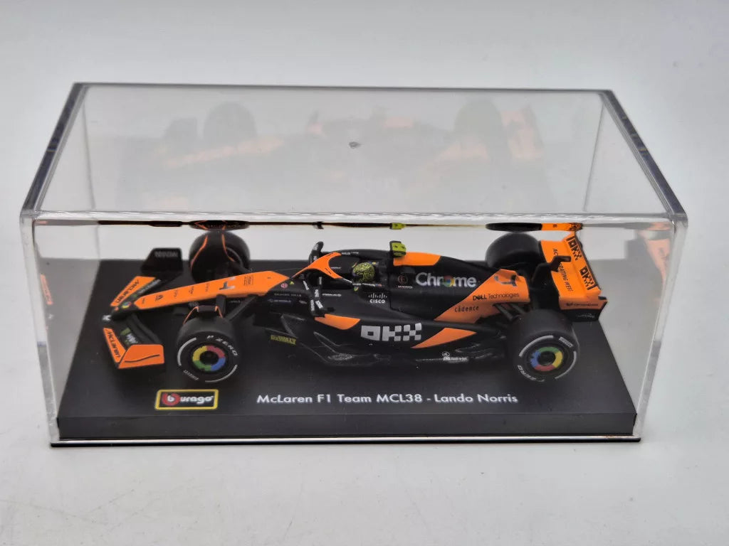 McLaren model car, Bburago, Lando Norris, Miami livery, acryl box, MCL38 🔥