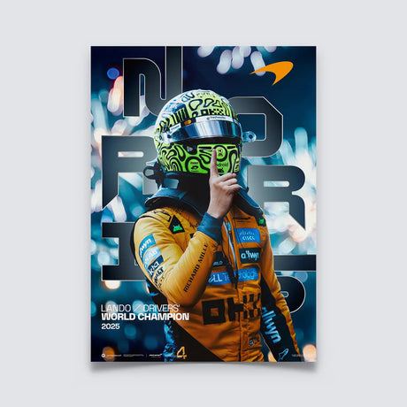 McLaren WDC champion poster, Lando Norris, 2025