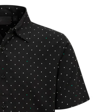 Camisa Mercedes de lunares para hombre, negra