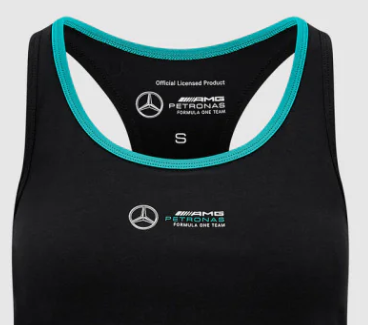 Camiseta deportiva Mercedes Stealth para mujer, color negro