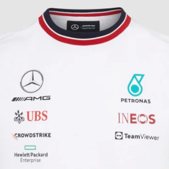 Camiseta infantil Mercedes Team, blanca, 2022