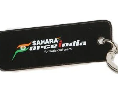 Force India Keychain, FI Team Logo Metal, Black, 2015