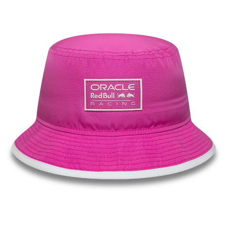 Pink bucket hat with Oracle lettering