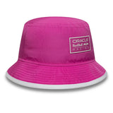 Pink bucket hat with Oracle lettering
