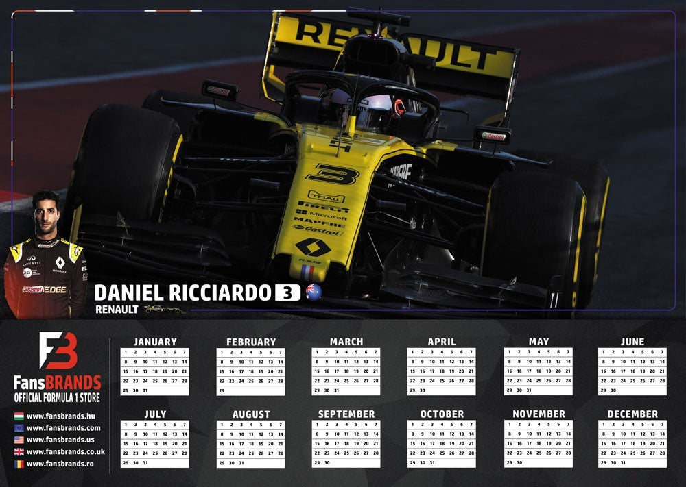Daniel Ricciardo race calendar