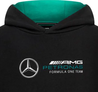 Sudadera con capucha y logotipo de Mercedes para niños, color negro