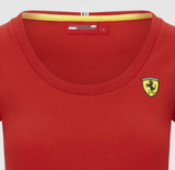 Camiseta Ferrari para mujer, escudo, roja, 2020