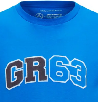 Camiseta Mercedes para hombre con el logotipo de George Russell, azul