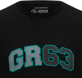Camiseta Mercedes para hombre con el logotipo de George Russell, negra