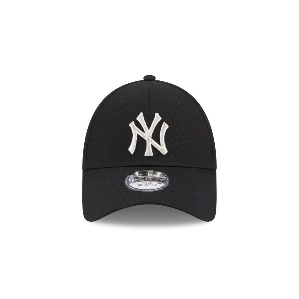 New York Yankees Metallic Logo 9FORTY Baseball Cap, black